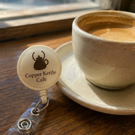 Branded badge reels with logo